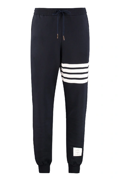Shop Thom Browne Track-pants With Decorative Stripes In Blue