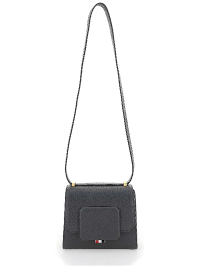 Shop Thom Browne Small Box Shoulder Bag In Dark Grey