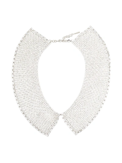 Shop Alessandra Rich Silver-tone Crystal Necklace In Metallic
