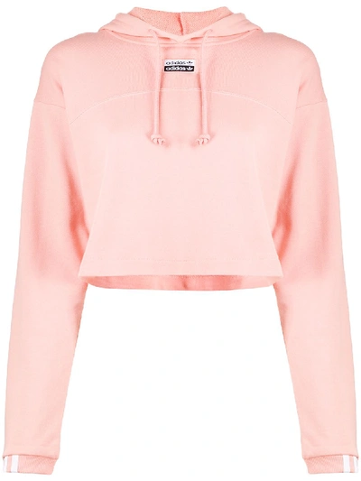 Shop Adidas Originals Cropped Hoodie In Pink