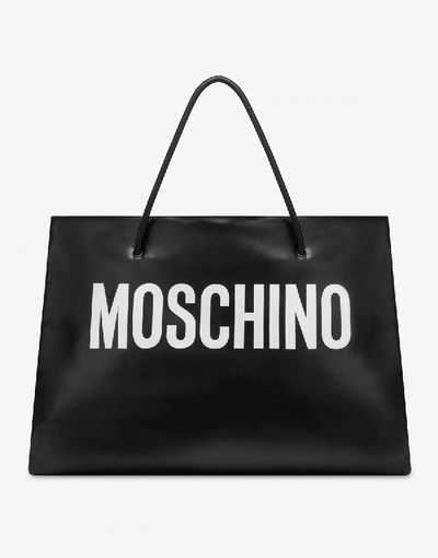 Shop Moschino Macro Shopper With Logo In Black