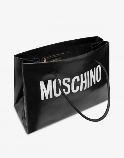 Shop Moschino Macro Shopper With Logo In Black