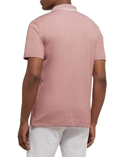 Shop Theory Polo Shirt In Pastel Pink