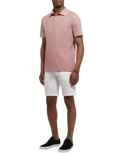 Shop Theory Polo Shirt In Pastel Pink