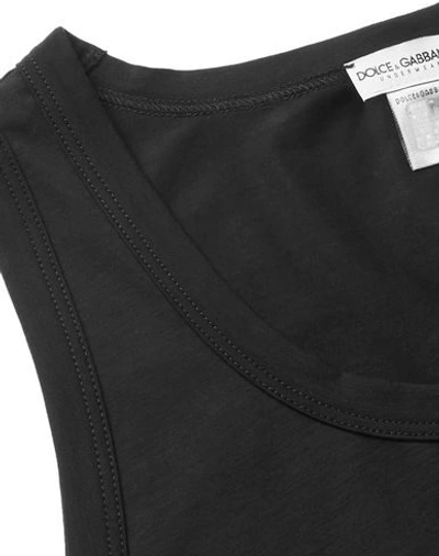 Shop Dolce & Gabbana Sleeveless Undershirts In Black