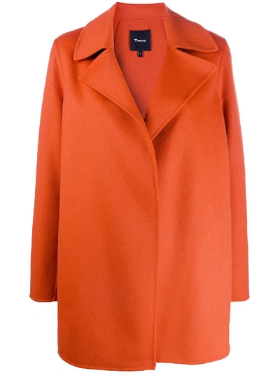 Shop Theory Short Open Coat In Orange
