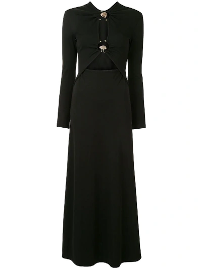 Shop Christopher Esber Orbit Cut-out Midi Dress In Black