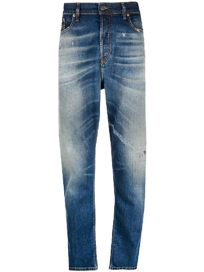 Shop Diesel D-vider Bleach Jeans In Blue