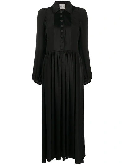 Shop Forte Forte Long-sleeve Midi Shirt Dress In Black