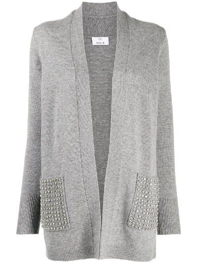 Shop Allude Crystal Embellished Cardigan In Grey