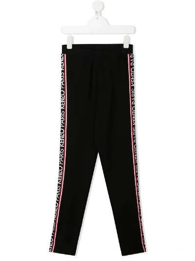 Shop Kenzo Stripe-side Track Pants In Black