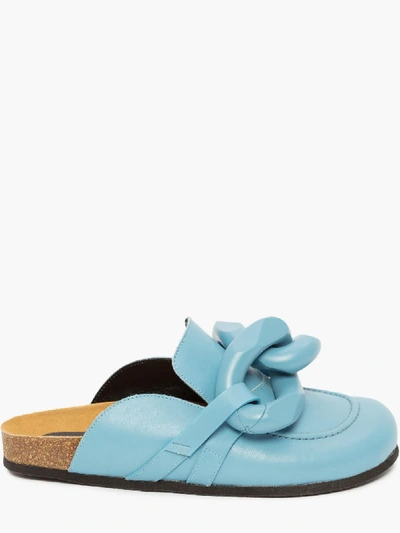 Shop Jw Anderson Women's Chain Loafer Mules In Blue