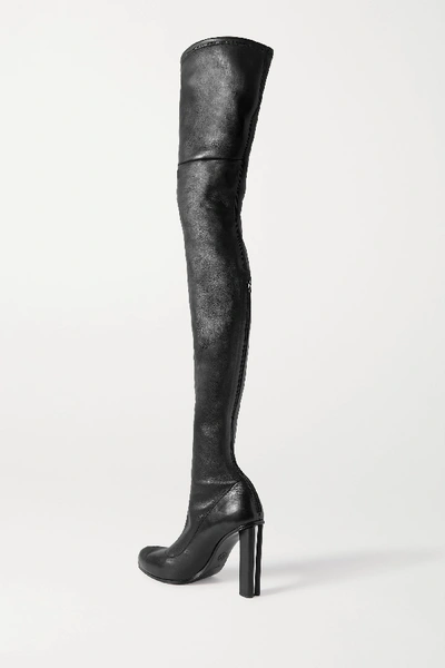 Shop Alexander Mcqueen Leather Over-the-knee Boots In Black