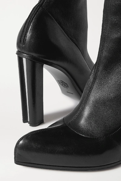 Shop Alexander Mcqueen Leather Over-the-knee Boots In Black