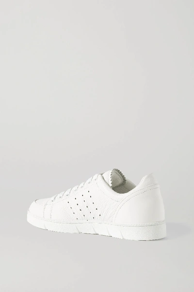 Shop Loewe Textured-leather Sneakers In White