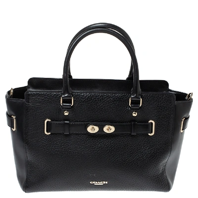 Pre-owned Coach Black Leather Swagger Tote