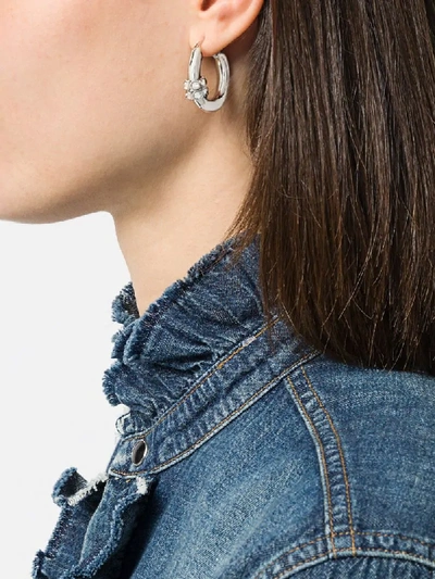 Shop Chloé Egée Hoop Earrings In Silver