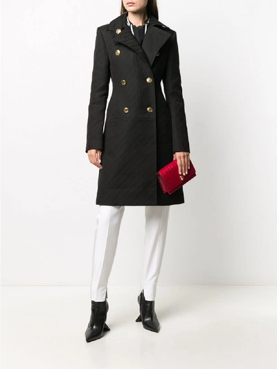 Shop Givenchy Double Breasted Coat In Black