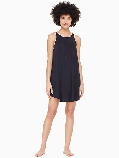 Shop Kate Spade Jersey Blend Bow Chemise In Black