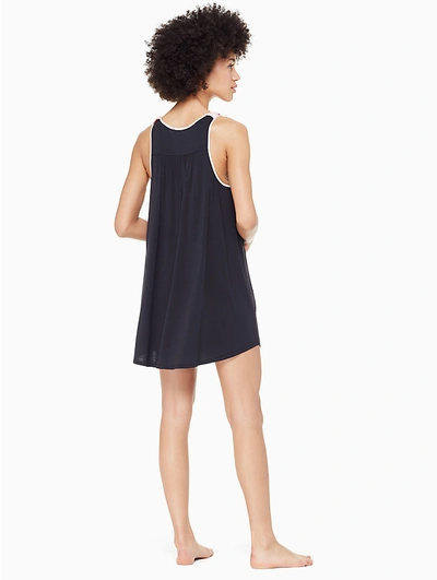 Shop Kate Spade Jersey Blend Bow Chemise In Black