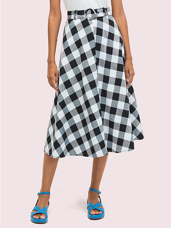gingham skirt midi
