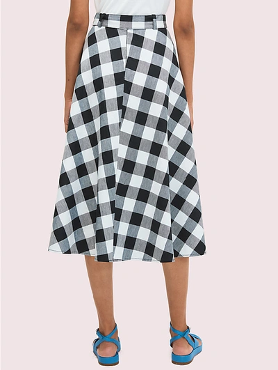 Shop Kate Spade Gingham Skirt In Black