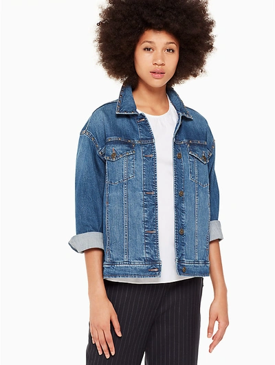 Shop Kate Spade Broome Street Oversized Denim Jacket In Medium Wash