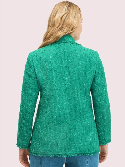 Shop Kate Spade Sequin Tweed Blazer In Tropical Leaf