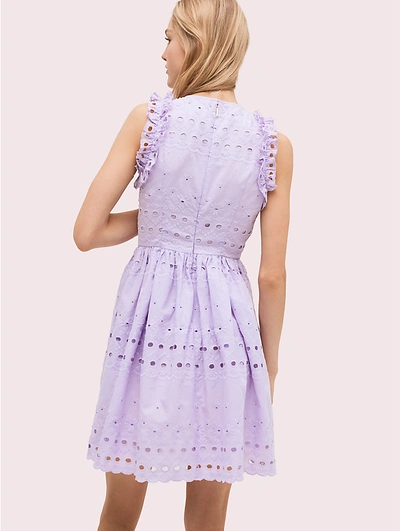 Shop Kate Spade Spade Eyelet Mini Dress In Frozen Lilac