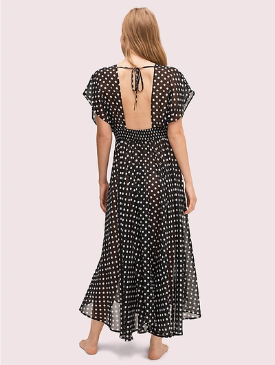 Shop Kate Spade Lia Dot Cover-up Dress In Black