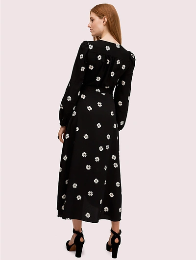 Shop Kate Spade Spade Clover Toss Wrap Dress In Black