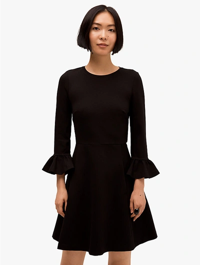 Shop Kate Spade Bell Sleeve Ponte Dress In Black