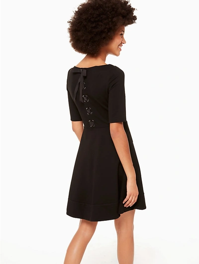 Shop Kate Spade Lace Up Ponte Dress In Black