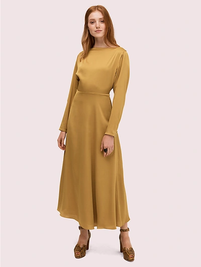 Shop Kate Spade Twist Back Midi Dress In Golden Raisin