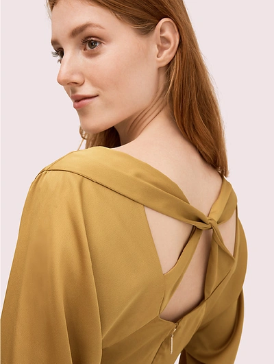Shop Kate Spade Twist Back Midi Dress In Golden Raisin