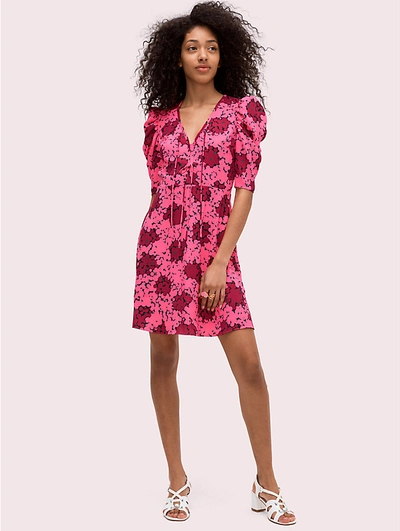Shop Kate Spade Bubble Dot Tie-front Dress In Rhubarb Jam