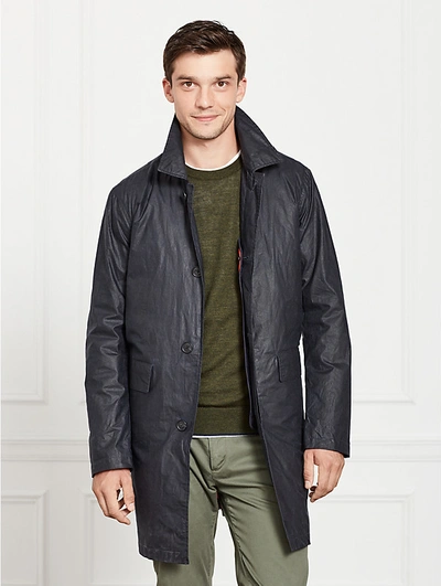 Kate Spade Jack Spade Waxwear Trench Coat In Navy
