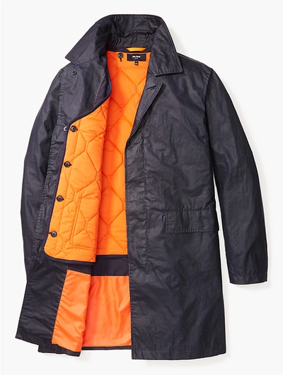 Kate Spade Jack Spade Waxwear Trench Coat In Navy