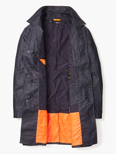 Kate Spade Jack Spade Waxwear Trench Coat In Navy