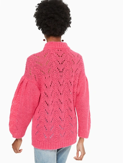 Shop Kate Spade Pointelle Stitch Sweater In Begonia Pink