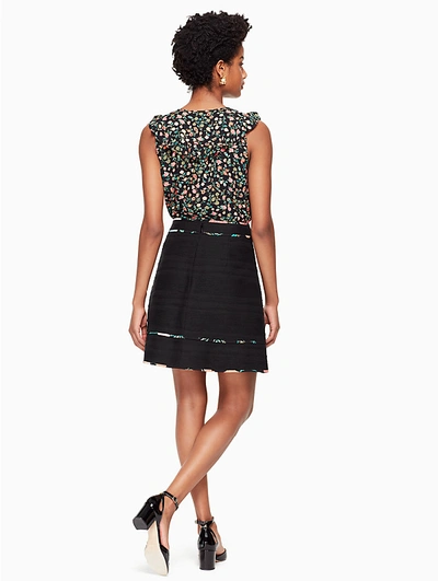 Shop Kate Spade Blossom Trim Tweed Skirt In Black