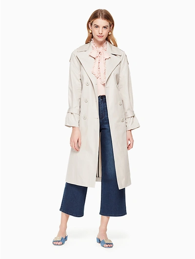 Shop Kate Spade Relaxed Twill Trench Coat In Flint/stone