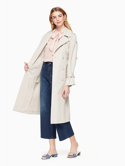 Shop Kate Spade Relaxed Twill Trench Coat In Flint/stone