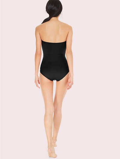 Shop Kate Spade Marina Piccola Cut Out Bandeau One-piece Swimsuit In Black