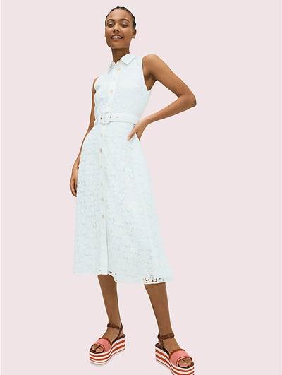 Shop Kate Spade Leaf Lace Dress In Fresh White