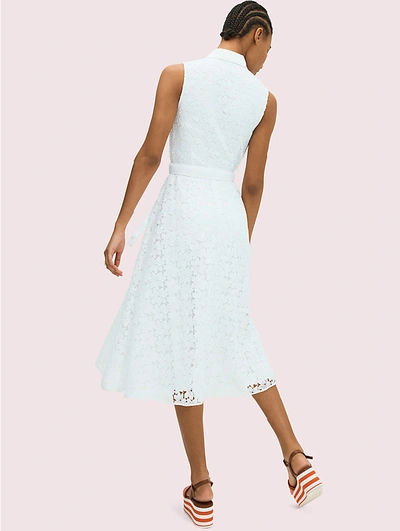 Shop Kate Spade Leaf Lace Dress In Fresh White