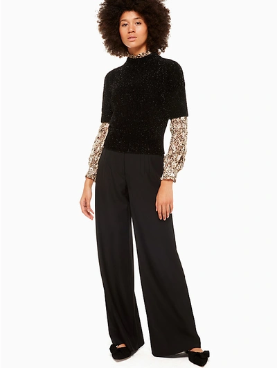 Shop Kate Spade Metallic Texture Sweater In Black