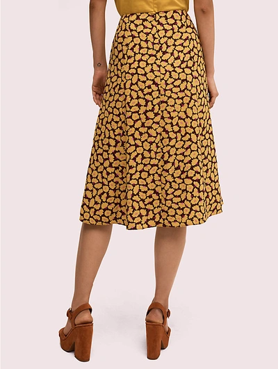 Shop Kate Spade Sunny Bloom Midi Skirt In Rich Fudge