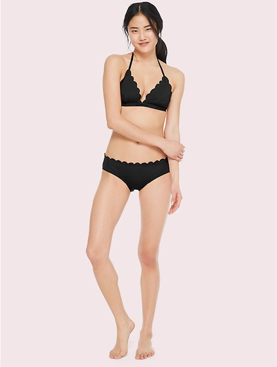 Shop Kate Spade Marina Piccola Triangle Bikini Top In Black