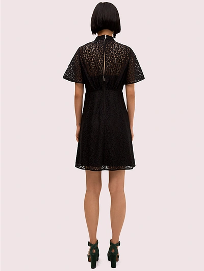 Shop Kate Spade Flora Leopard Lace Mini Dress In Black